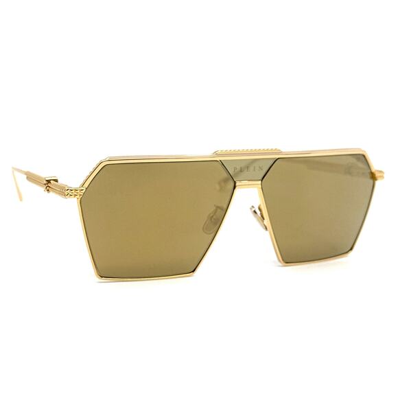 New, PHILIPP PLEIN Sunglasses Plein Stud SPP076V Col.400G Authentic